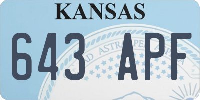 KS license plate 643APF