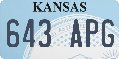 KS license plate 643APG