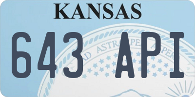 KS license plate 643API
