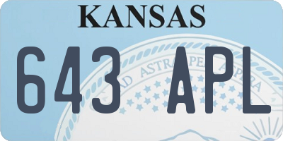 KS license plate 643APL