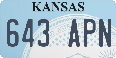 KS license plate 643APN