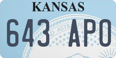 KS license plate 643APO