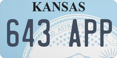 KS license plate 643APP