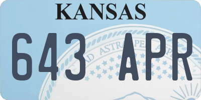 KS license plate 643APR