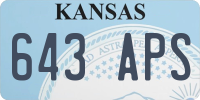 KS license plate 643APS
