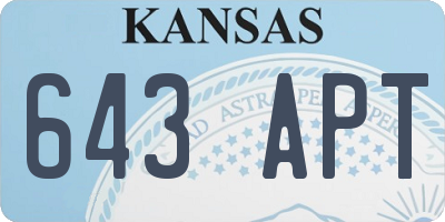 KS license plate 643APT