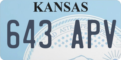 KS license plate 643APV
