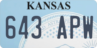 KS license plate 643APW