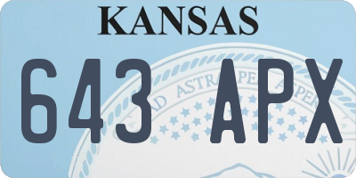 KS license plate 643APX