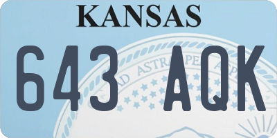 KS license plate 643AQK