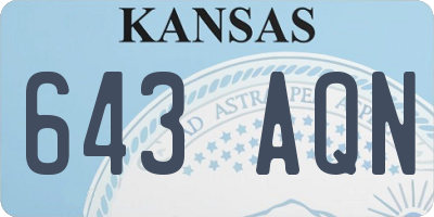 KS license plate 643AQN