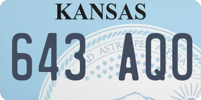 KS license plate 643AQO