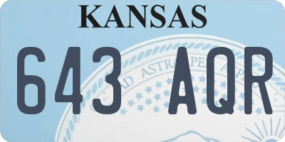 KS license plate 643AQR