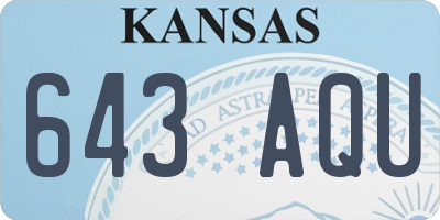 KS license plate 643AQU
