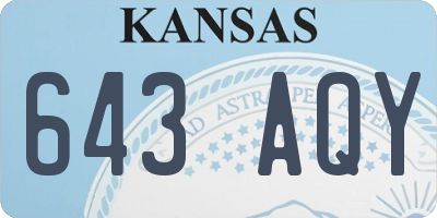 KS license plate 643AQY