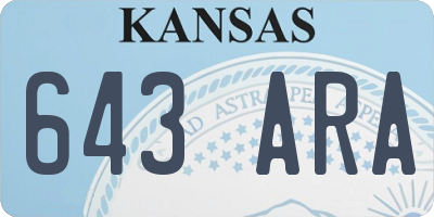 KS license plate 643ARA