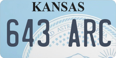 KS license plate 643ARC
