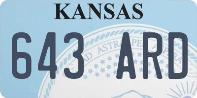 KS license plate 643ARD