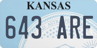KS license plate 643ARE