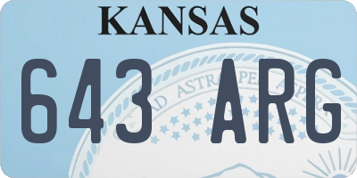 KS license plate 643ARG