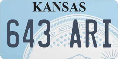 KS license plate 643ARI