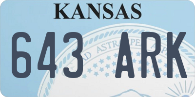 KS license plate 643ARK
