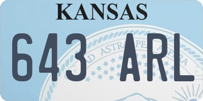 KS license plate 643ARL