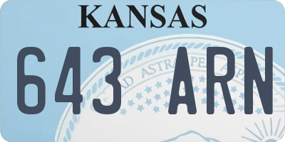KS license plate 643ARN