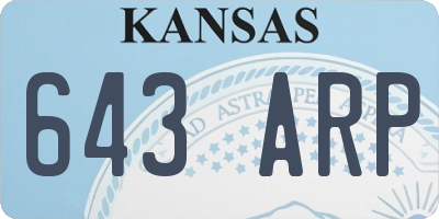 KS license plate 643ARP
