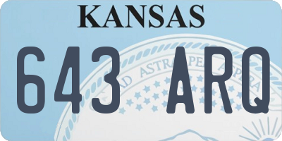 KS license plate 643ARQ