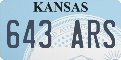 KS license plate 643ARS