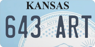KS license plate 643ART