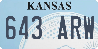 KS license plate 643ARW