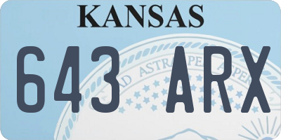 KS license plate 643ARX