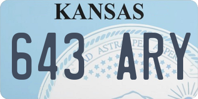KS license plate 643ARY