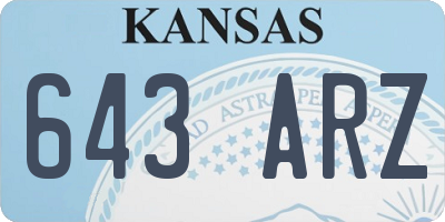 KS license plate 643ARZ