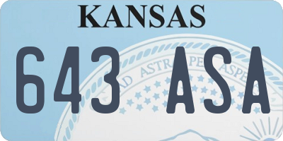 KS license plate 643ASA
