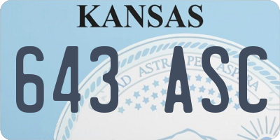 KS license plate 643ASC