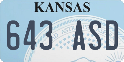 KS license plate 643ASD
