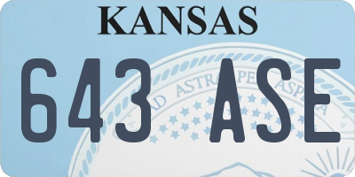 KS license plate 643ASE