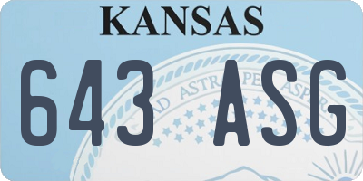 KS license plate 643ASG