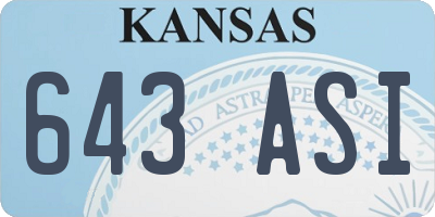 KS license plate 643ASI