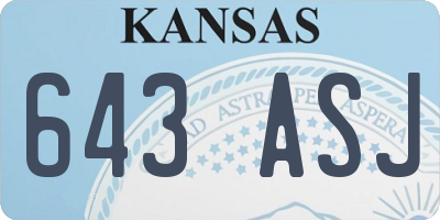 KS license plate 643ASJ