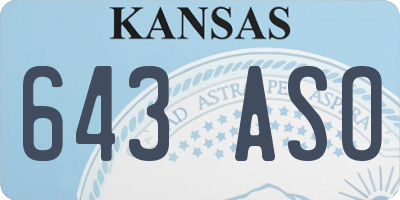 KS license plate 643ASO