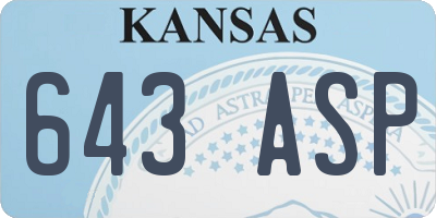 KS license plate 643ASP