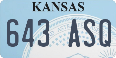 KS license plate 643ASQ