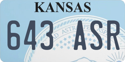 KS license plate 643ASR