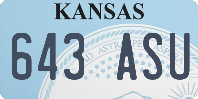 KS license plate 643ASU