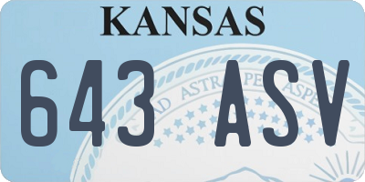 KS license plate 643ASV