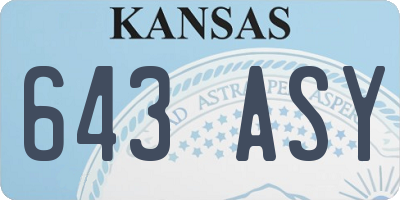 KS license plate 643ASY